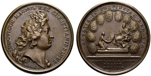Louis XIV. 1643-1715. Bronzemedaille 1680. ... 