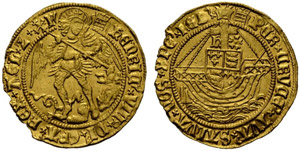 Henry VIII. 1509-1547. Angel o. J. 5.11 g. ... 