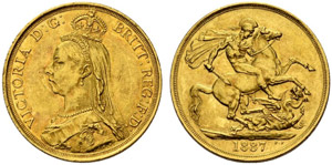Victoria, 1837-1901. 2 Pounds 1887, London. ... 