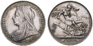 Victoria, 1837-1901. Crown 1893. 28.39 g. S. ... 