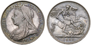 Victoria, 1837-1901. Crown 1893. 28.24 g. S. ... 