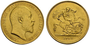 Edward VII. 1901-1910. 5 Pounds 1902, ... 