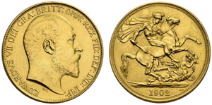 Edward VII. 1901-1910. 2 Pounds 1902, ... 