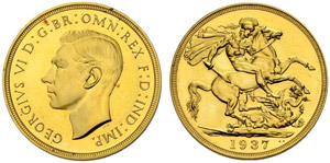George VI. 1936-1952. 2 Pounds 1937, London. ... 