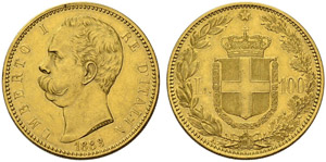 Königreich - Umberto I. 1878-1900. 100 Lire ... 