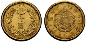 Mutsuhito, 1867-1912. 10 Yen 1903. 8.32 g. ... 