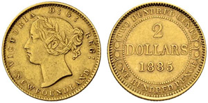 Neufundland - Victoria 1837-1901. 2 Dollars ... 