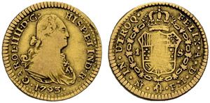 Carlos IV. 1788-1808. 1 Escudo 1793, Mexiko. ... 
