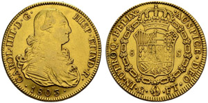 Carlos IV. 1788-1808. 8 Escudos 1803, ... 