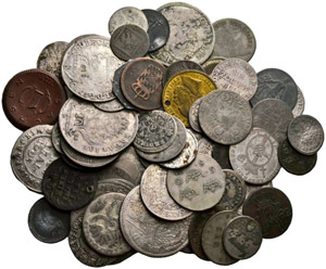 Diverse Münzen. Kleinmünzen und Marken des ... 