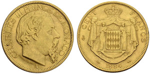 Charles III. 1856-1889. 100 Francs 1884. ... 