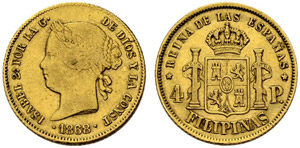 Isabella II. 1833-1868. 4 Pesos 1868, ... 