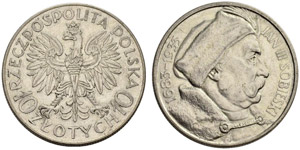 Republik. 10 Zlotych 1933. 22.06 g. Gumowski ... 