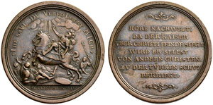 Karl VI. 1711-1740. Bronzemedaille 1717. Auf ... 
