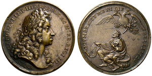 Karl VI. 1711-1740. Bronzemedaille 1720. Auf ... 