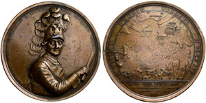 Katharina II. 1762-1796. Bronzemedaille ... 