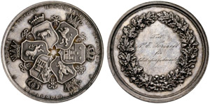 Oscar II. 1872-1907. Silberne Preismedaille ... 