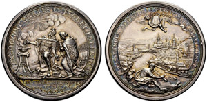 Aargau - Baden - Silbermedaille 1714. Auf ... 