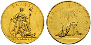 Basel - Stadt - Goldmedaille 1769. Sitzende ... 