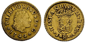 Königreich - Felipe V. 1700-1746. ½ Escudo ... 