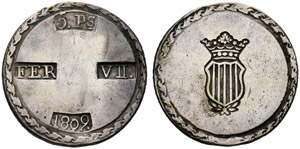 Königreich - Fernando VII. 1808-1833. 5 ... 