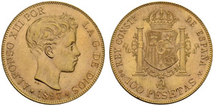 Königreich - Alfonso XIII. 1886-1931. 100 ... 