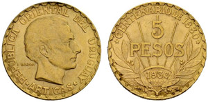Republik - 5 Pesos 1930. 8.49 g. Fr. 6. Kl. ... 