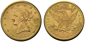 10 Dollars 1902, San Francisco. 16.73 g. Fr. ... 