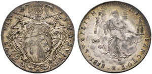 Pio VII. 1799-1823. Scudo 1818, Bologna. ... 
