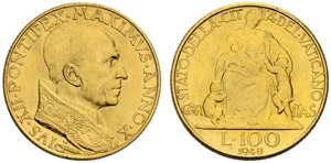 Pio XII. 1939-1958. 100 Lire 1948, Rom. 5.19 ... 