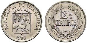 Republik - 12 ½ Centimos 1969. 5.00 g. KM ... 
