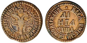 1704. Denga 1704, Naberezhny Mint. 3.97 g. ... 