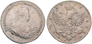 1739. Rouble 1739, St. Petersburg Mint. ... 