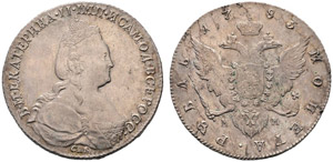 1783. Rouble 1783, St. Petersburg Mint, MM. ... 