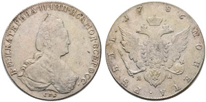 1786. Rouble 1786, St. Petersburg Mint, ... 