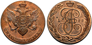 1788. 5 Kopecks 1788, Suzun Mint, KM. ... 