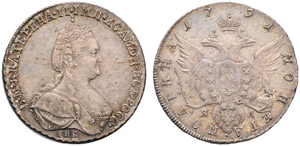 1791. Poltina 1791, St. Petersburg Mint, ... 