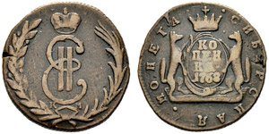 1768. Kopeck 1768, Suzun Mint, КM. 7.45 g. ... 