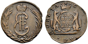 1772. Kopeck 1772, Suzun Mint, KM. 4.51 g ... 