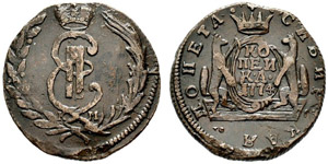 1774. Kopeck 1774, Suzun Mint, KM. 6.57 g. ... 