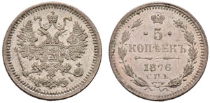 1876. 5 Kopecks 1876, St. Petersburg Mint, ... 
