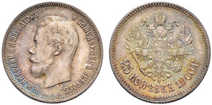 1900. 25 Kopecks 1900, St. Petersburg Mint. ... 