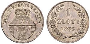 City Cracow. Zloty 1835, Wappenstein works ... 