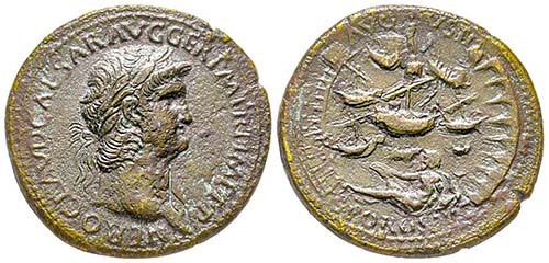 Nero 54-68 
Sestertius, 64, AE ... 