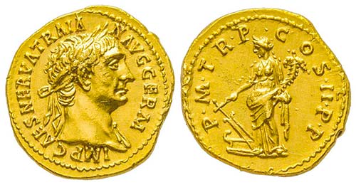 Traianus 98-117
Aureus, Rome, 98, ... 
