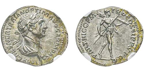 Traianus 98-117
Denarius, Rome, ... 