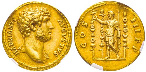 Hadrianus 117-138
Aureus, Rome, ... 