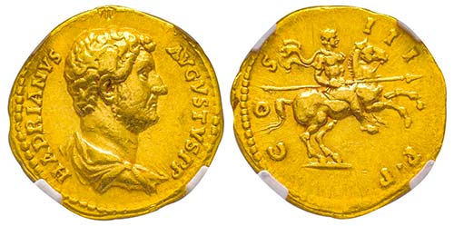 Hadrianus 117-138
Aureus, Rome, ... 