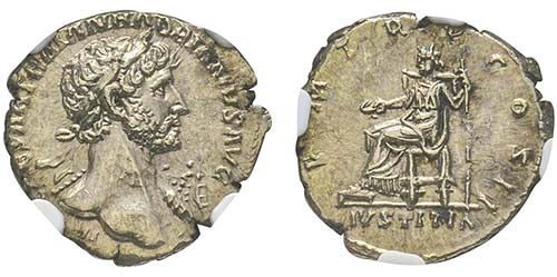 Hadrianus 117-138
Denarius, Rome, ... 