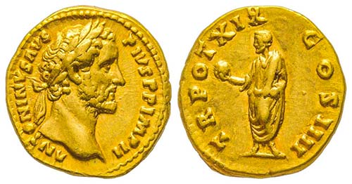 Antoninus Pius 138-161
Aureus, ... 